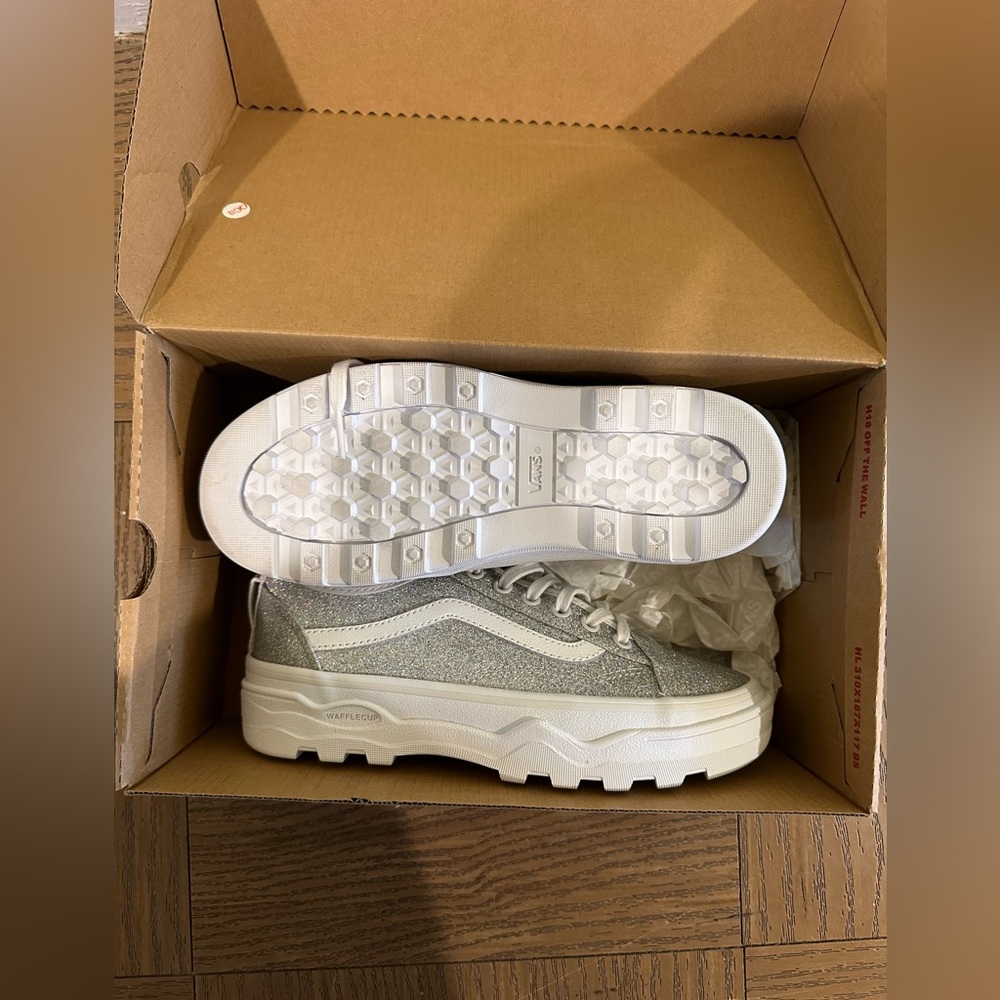 Vans Old Skool silver glitter